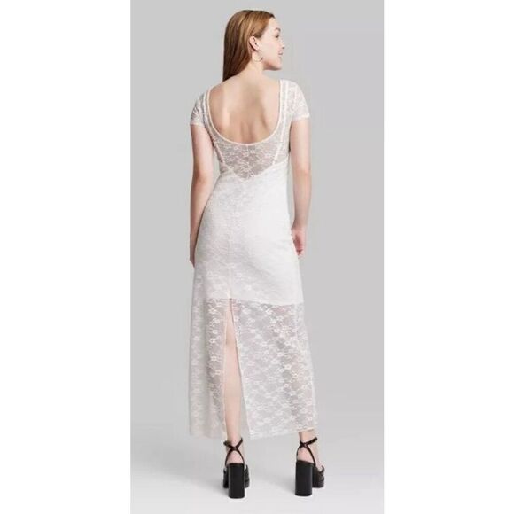 Wild fable Short Sleeve Maxi Dress White Lace size XS NWT - Picture 2 of 4